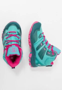 TROLLKIDS Rondane Hiker Mid Unisex - Zapatillas De Senderismo - Smaragd/Rubine