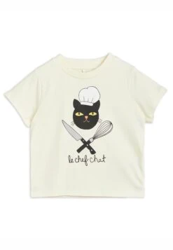 Mini Rodini Chef Cat Tee Unisex - Camiseta Estampada - Offwhite