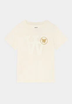 Wood Wood Ola Tonal Logo Kids Unisex - Camiseta Estampada - Off White