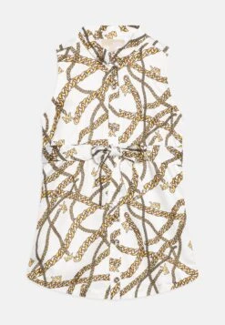 MICHAEL KORS KIDS Shirt Dress - Vestido Informal - White/Yellow