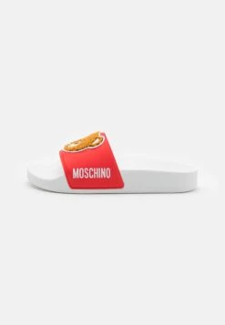 MOSCHINO Unisex - Sandalias Planas - Red/White