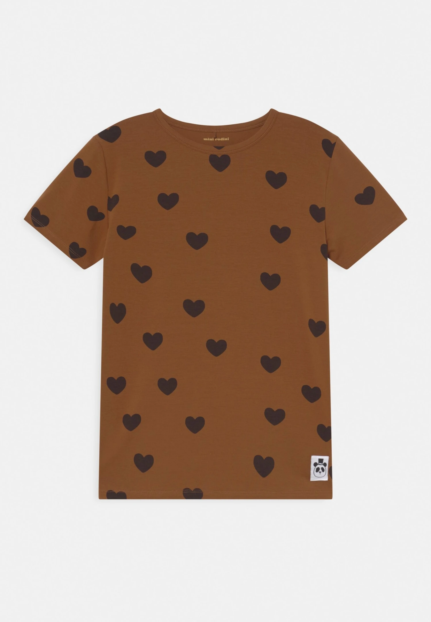 Mini Rodini Hearts Tee Unisex - Camiseta Estampada - Brown 1 Mini Rodini Hearts Tee Unisex - Camiseta Estampada - Brown