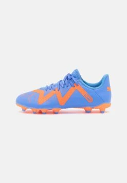 Puma Future Play Fg/Ag Jr Unisex - Botas De Fútbol Con Tacos - Blue Glimmer/White/Ultra Orange