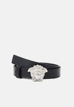 Versace Vitello Medusa Belt Unisex - Cinturón - Nero/Palladio Lucido