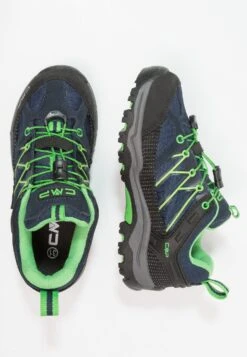 CMP Kids Rigel Low Shoe Wp Unisex - Zapatillas De Senderismo - Black/Blue/Gecko