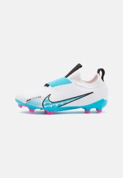 Nike Performance Jr Zoom Vapor 15 Academy Mg Unisex - Botas De Fútbol Con Tacos - White/Baltic Blue/Pink Blast